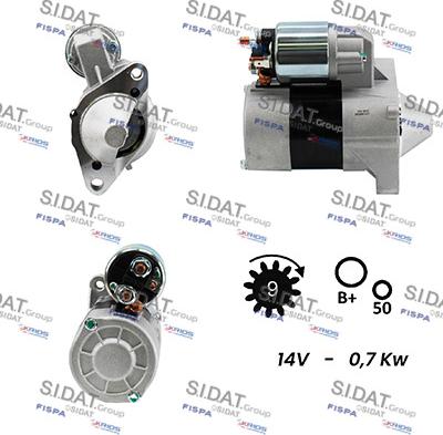 Sidat S12VA0040A2 - Стартер autocars.com.ua