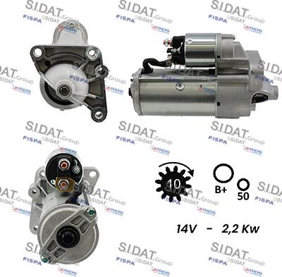 Sidat S12VA0052A2 - Стартер autocars.com.ua