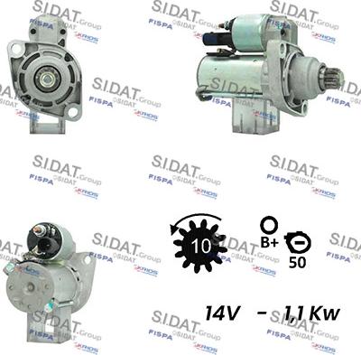 Sidat S12VA0144 - Стартер avtokuzovplus.com.ua