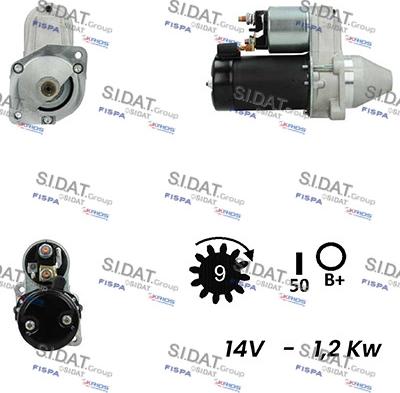 Sidat S12VA0236A2 - Стартер autocars.com.ua