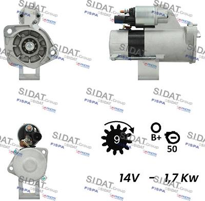 Sidat S12VA0250A2 - Стартер autocars.com.ua