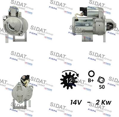 Sidat S12VA0412A2 - Стартер autocars.com.ua