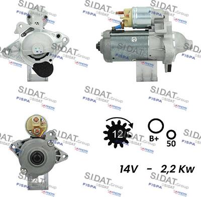 Sidat S12VA0478A2 - Стартер autocars.com.ua