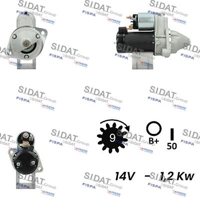 Sidat S12VA0506A2 - Стартер autocars.com.ua