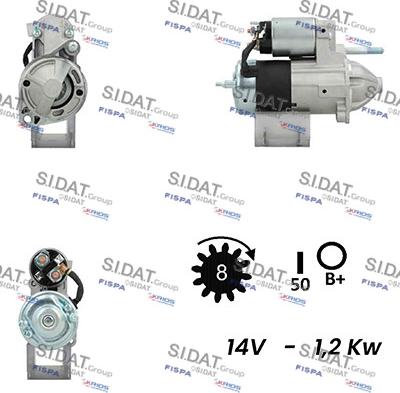 Sidat S12VA0549A2 - Стартер avtokuzovplus.com.ua