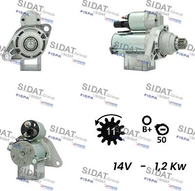 Sidat S12VA0632A2 - Стартер avtokuzovplus.com.ua