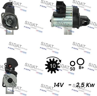 Sidat S12VA0703A2 - Стартер autocars.com.ua