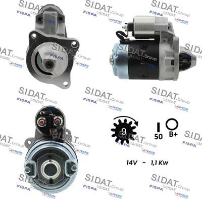 Sidat S12VA0812A2 - Стартер autocars.com.ua