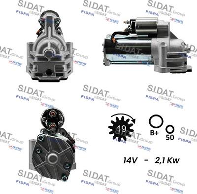 Sidat S12VS0032A2 - Стартер autocars.com.ua