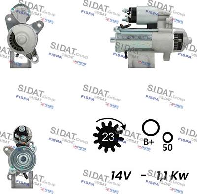 Sidat S12VS0192A2 - Стартер avtokuzovplus.com.ua