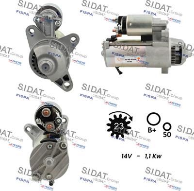 Sidat S12VS0192 - Стартер avtokuzovplus.com.ua