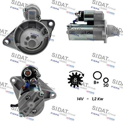 Sidat S12VS0699A2 - Стартер autocars.com.ua