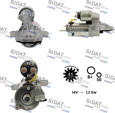 Sidat S12VS0868 - Стартер autocars.com.ua