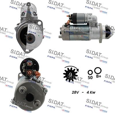 Sidat S24BH0015 - Стартер autocars.com.ua