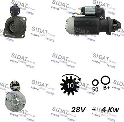 Sidat S24BH0038A2 - Стартер avtokuzovplus.com.ua