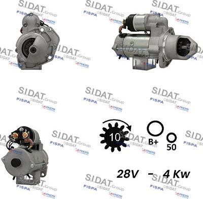 Sidat S24BH0048A2 - Стартер avtokuzovplus.com.ua