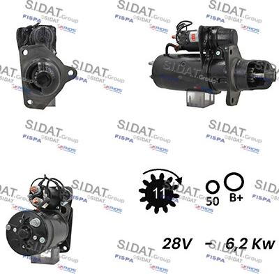 Sidat S24BH0056A2 - Стартер avtokuzovplus.com.ua