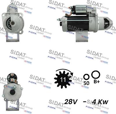 Sidat S24BH0107A2 - Стартер avtokuzovplus.com.ua