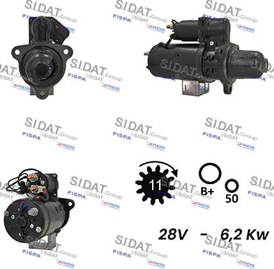 Sidat S24BH0113A2 - Стартер autocars.com.ua