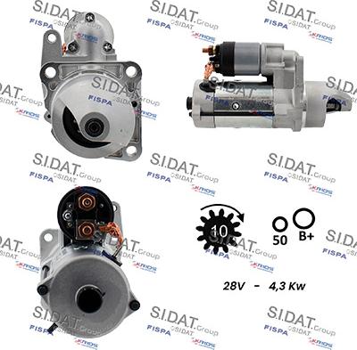 Sidat S24BH0162 - Стартер avtokuzovplus.com.ua