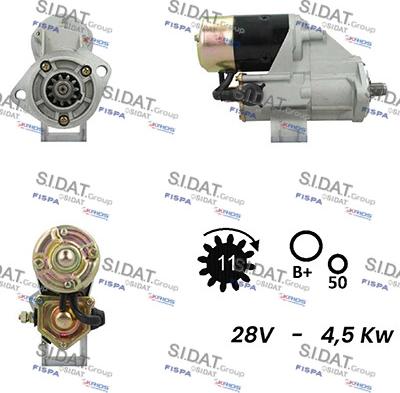 Sidat S24DE0003A2 - Стартер autocars.com.ua