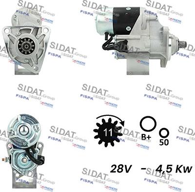 Sidat S24DE0133A2 - Стартер autocars.com.ua