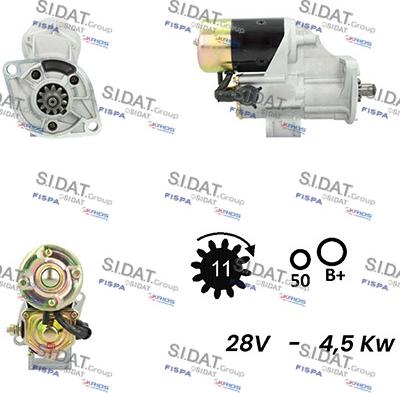 Sidat S24DE0141A2 - Стартер autocars.com.ua