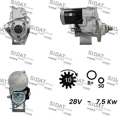 Sidat S24DE0156A2 - Стартер avtokuzovplus.com.ua