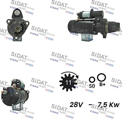 Sidat S24DR0088A2 - Стартер autocars.com.ua