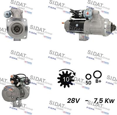 Sidat S24DR0095A2 - Стартер autocars.com.ua