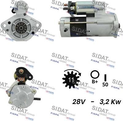 Sidat S24MH0017 - Стартер avtokuzovplus.com.ua