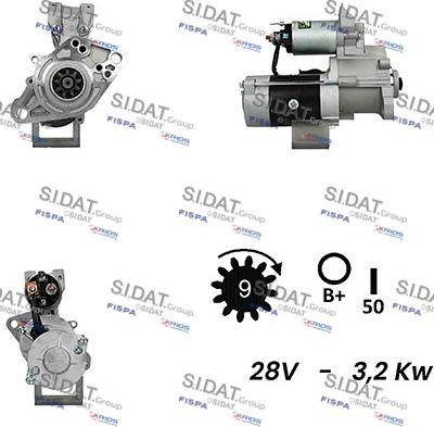 Sidat S24MH0127A2 - Стартер autocars.com.ua