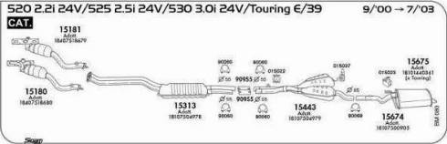 Sigam 90955 - З'єднувальні елементи, система випуску autocars.com.ua