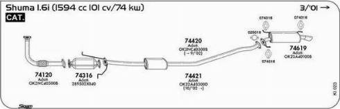 Sigam 025016 - Прокладка, труба вихлопного газу autocars.com.ua