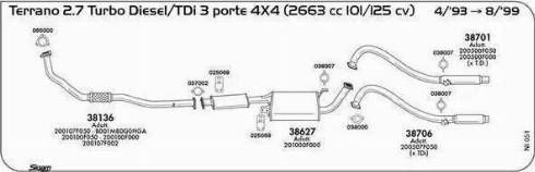 Sigam 038007 - Кронштейн, система випуску ОГ autocars.com.ua