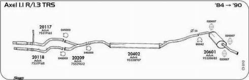 Sigam 045003 - З'єднувальні елементи, система випуску autocars.com.ua