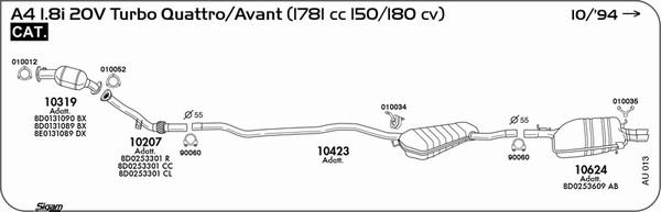 Sigam AU013 - Система випуску ОГ autocars.com.ua