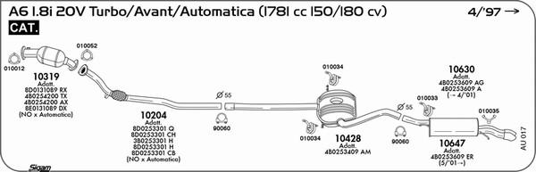 Sigam AU017 - Система випуску ОГ autocars.com.ua