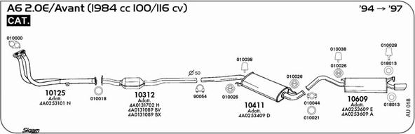 Sigam AU018 - Система випуску ОГ autocars.com.ua