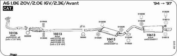 Sigam AU019 - Система випуску ОГ autocars.com.ua