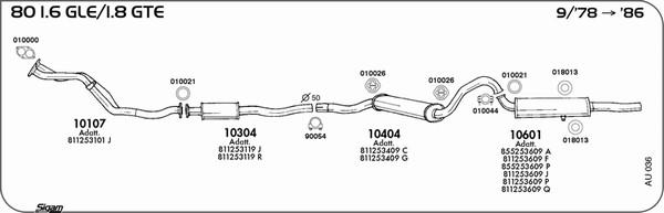 Sigam AU036 - Система випуску ОГ autocars.com.ua