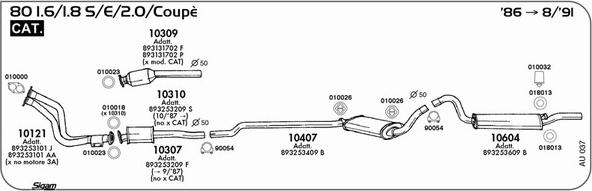 Sigam AU037 - Система випуску ОГ autocars.com.ua
