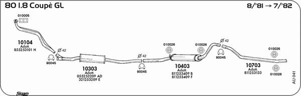 Sigam AU041 - Система випуску ОГ autocars.com.ua