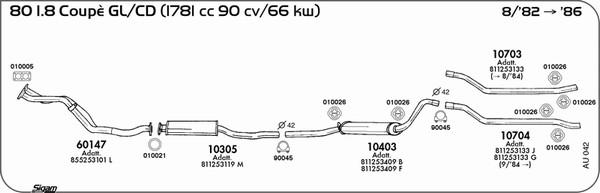 Sigam AU042 - Система випуску ОГ autocars.com.ua