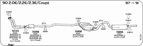 Sigam AU051 - Система випуску ОГ autocars.com.ua