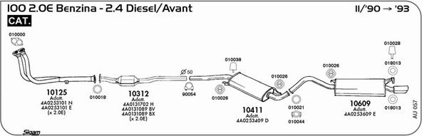 Sigam AU057 - Система випуску ОГ autocars.com.ua