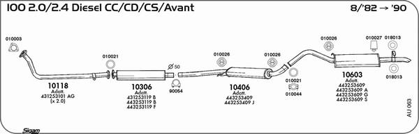 Sigam AU063 - Система випуску ОГ autocars.com.ua