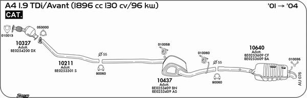 Sigam AU076 - Система випуску ОГ autocars.com.ua