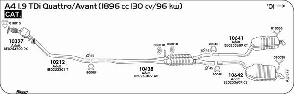 Sigam AU077 - Система випуску ОГ autocars.com.ua