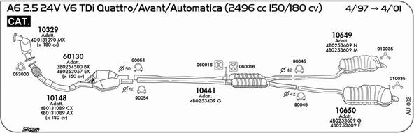 Sigam AU082 - Система випуску ОГ autocars.com.ua